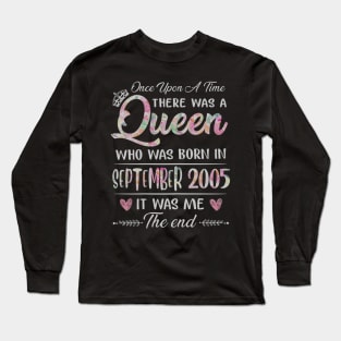 Girls 15th Birthday Queen September 2005 15 Years Old Long Sleeve T-Shirt